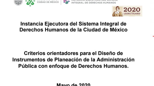 Criterios orientadores - Diseño de Instrumentos de Planeación con enfoque de DDHH